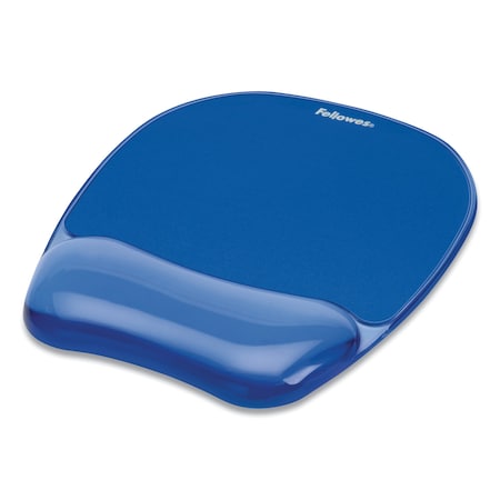 Fellowes Wrist Rest, Crystal, Mousepad, Blue 91141